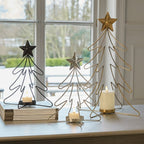Rustic Outline Star With Four Glass Votives - Christmas Decor - British D'sire