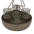 Rustic Outline Tree And Star With Four Glass Votives - Christmas Decor - British D'sire