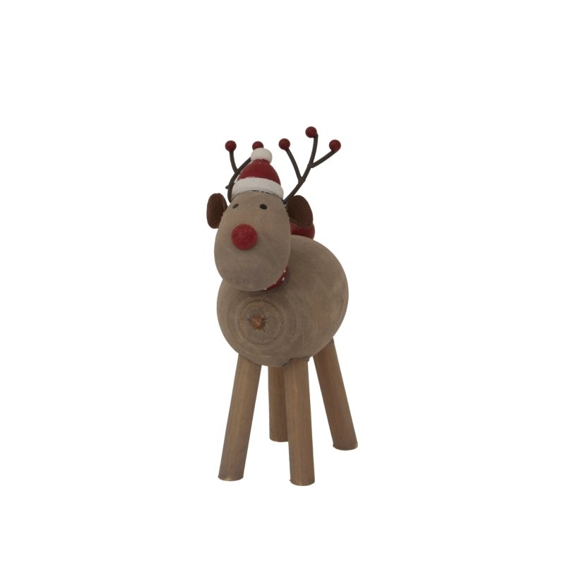 Rustic Rudolf With Hat Home Decor Ornament Decoration - Christmas Decor - British D'sire