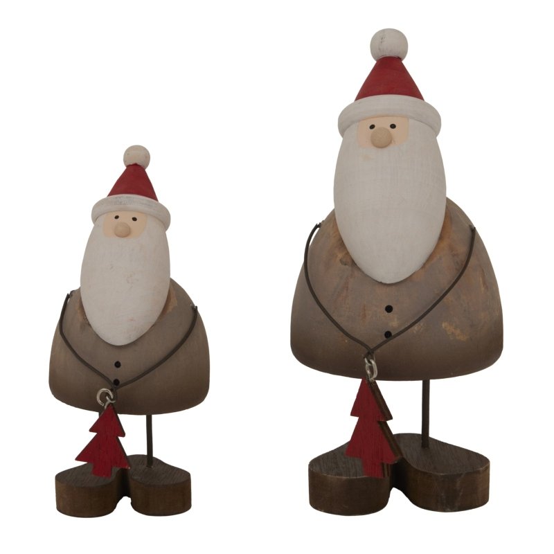 Rustic Santa With Tree Decoration - Christmas Decor - British D'sire