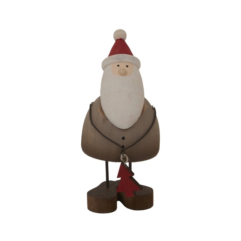 Rustic Santa With Tree Decoration - Christmas Decor - British D'sire
