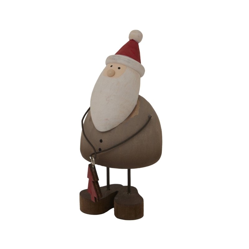 Rustic Santa With Tree Decoration - Christmas Decor - British D'sire