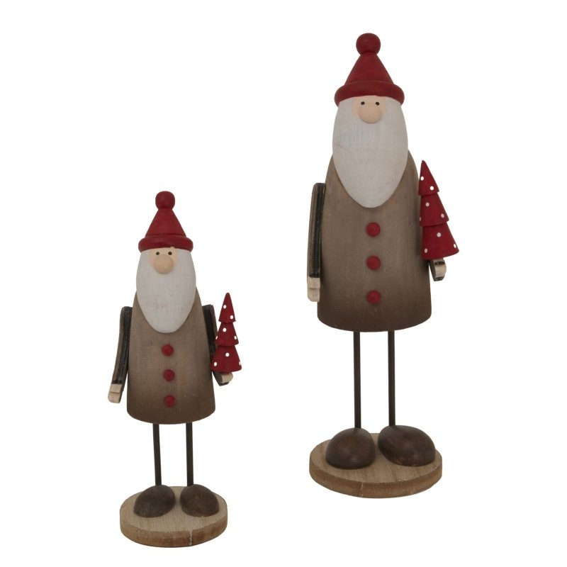 Rustic Tall Santa Home Decor Ornament Decoration - Christmas Decor - British D'sire