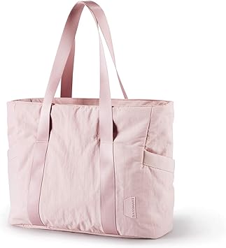 Rustique designs BAGSMART Women's Tote Bag with Zipper | Medium - Sized Work Handbag and Shoulder Bag with Yoga Mat Buckle | Versatile and Durable Bag for Travel, Gym, Beach, School, and Office - Tote Bag - British D'sire