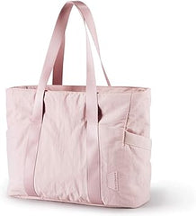 Rustique designs BAGSMART Women's Tote Bag with Zipper | Medium - Sized Work Handbag and Shoulder Bag with Yoga Mat Buckle | Versatile and Durable Bag for Travel, Gym, Beach, School, and Office - Tote Bag - British D'sire