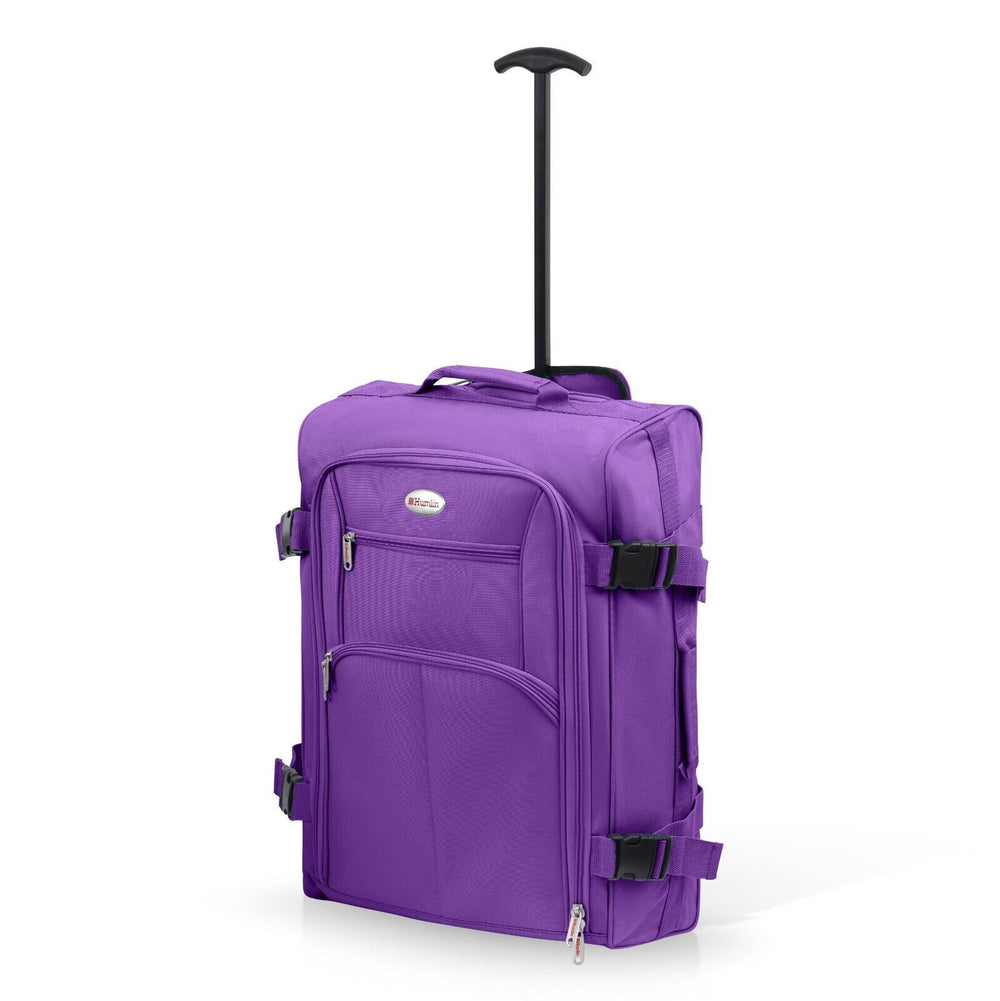 Purple Cabin approved suitcase trolley bag | Lightweight and foldable carry on hand luggage | 35 litres