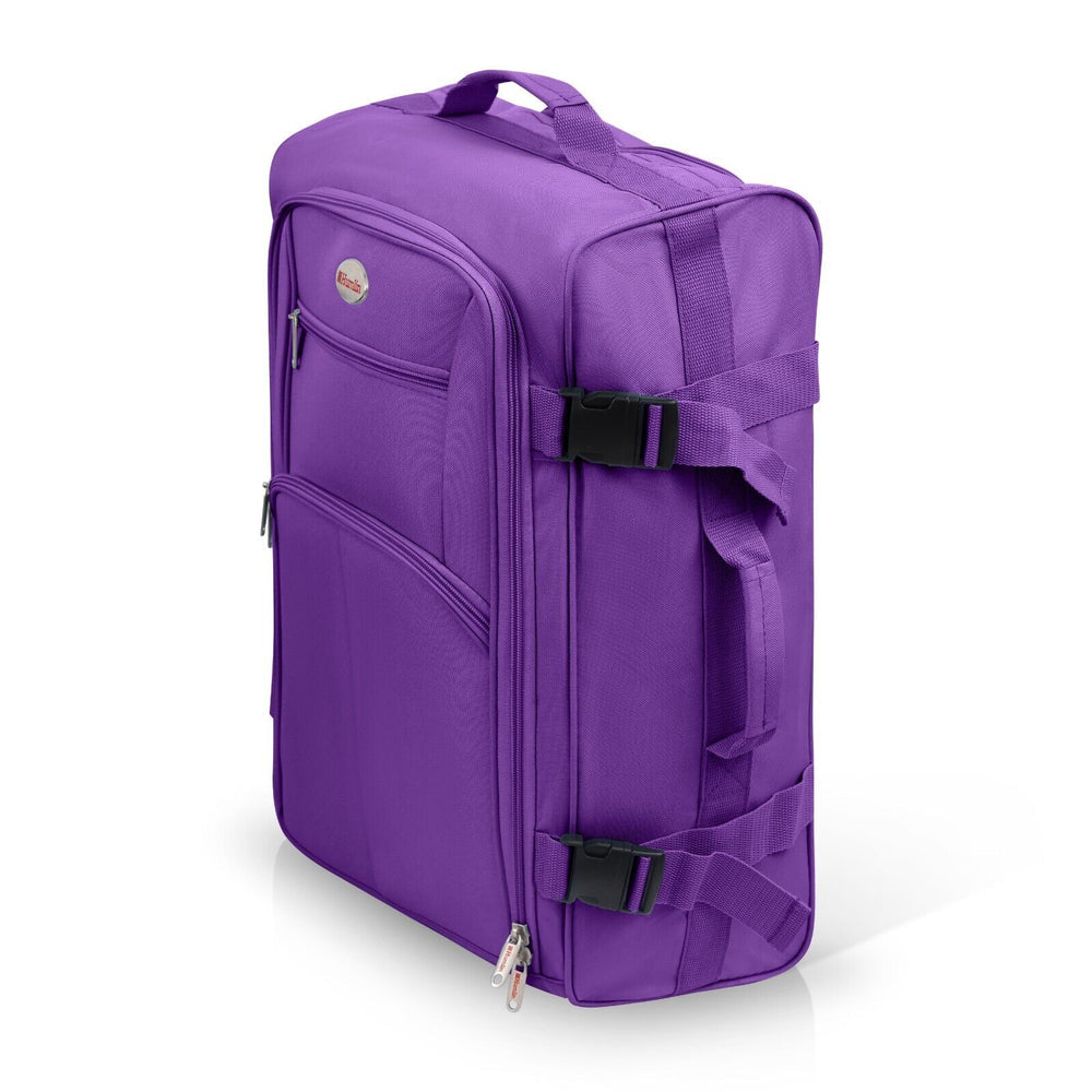 Purple Cabin approved suitcase trolley bag | Lightweight and foldable carry on hand luggage | 35 litres