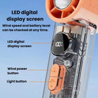 S8 High - Speed Ice Cooling Fan Digital Display Quiet Handheld Fan(Orange) - Fan - British D'sire