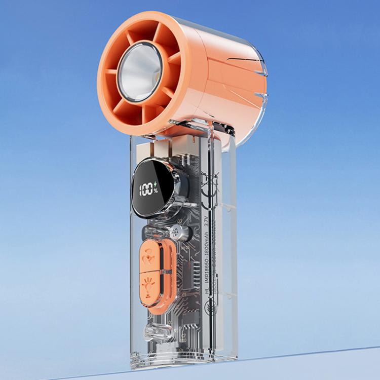 S8 High - Speed Ice Cooling Fan Digital Display Quiet Handheld Fan(Orange) - Fan - British D'sire