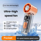 S8 High - Speed Ice Cooling Fan Digital Display Quiet Handheld Fan(Orange) - Fan - British D'sire