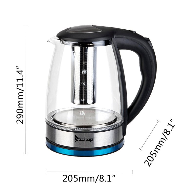 [Same model: 22701299] HD-1861-A 220V 2000W 1.8L Electric Glass Kettle UK Plug - British D'sire