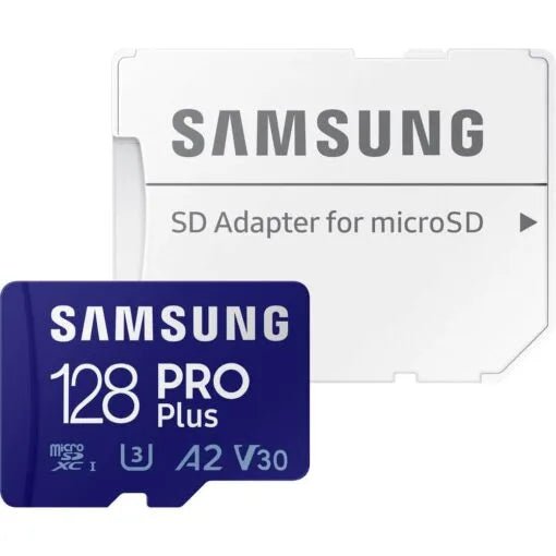 Samsung 128GB PRO microSDXC Memory Card – UHS-I U3 A2 V30 160MB/s with Adapter - British D'sire Main image