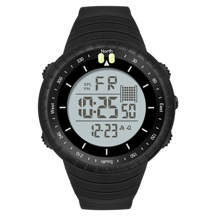 SANDA 6071 Three-split Screen LED Digital Display Luminous Stopwatch Timing Multifunctional Men Sports Electronic Watch(Black White) - British D'sire Main image