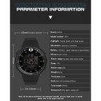 SANDA 6071 Three-split Screen LED Digital Display Luminous Stopwatch Timing Multifunctional Men Sports Electronic Watch(Black White) - British D'sire
