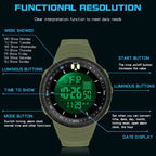 SANDA 6071 Three-split Screen LED Digital Display Luminous Stopwatch Timing Multifunctional Men Sports Electronic Watch(Black White) - British D'sire