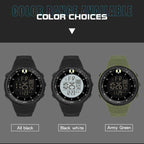 SANDA 6071 Three-split Screen LED Digital Display Luminous Stopwatch Timing Multifunctional Men Sports Electronic Watch(Black White) - British D'sire