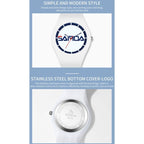 SANDA 6076 Simple Scale Round Dial Ladies Silicone Strap Quartz Watch(White Blue Vertical Mark) - British D'sire