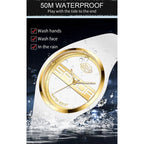 SANDA 6077 Simple Icon Round Dial Ladies Silicone Strap Quartz Watch(Black) - British D'sire