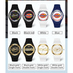 SANDA 6077 Simple Icon Round Dial Ladies Silicone Strap Quartz Watch(Black) - British D'sire