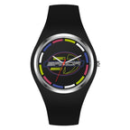 SANDA 6077 Simple Icon Round Dial Ladies Silicone Strap Quartz Watch(Black) - British D'sire