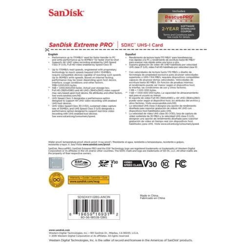 SanDisk 128GB Extreme UHS-I MicroSDXC Memory Card - British D'sire