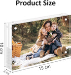 SAREAL Picture Frames Acrylic, 4 x 6 Acrylic Frame, 10 x 15 cm Clear Picture Frames Freestanding Double Sided Magnetic Acrylic Block Photo Frame, 1Pack - Wall & Tabletop Frames - British D'sire