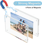 SAREAL Picture Frames Acrylic, 4 x 6 Acrylic Frame, 10 x 15 cm Clear Picture Frames Freestanding Double Sided Magnetic Acrylic Block Photo Frame, 1Pack - Wall & Tabletop Frames - British D'sire