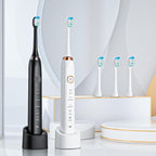 Sarmocare S100 IPX7 Waterproof Portable Sonic Electric Toothbrush with 8 - brush Heads(Black) - British D'sire