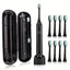 Sarmocare S100 IPX7 Waterproof Portable Sonic Electric Toothbrush with 8 - brush Heads(Black) - British D'sire