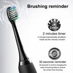 Sarmocare S100 IPX7 Waterproof Portable Sonic Electric Toothbrush with 8 - brush Heads(Black) - British D'sire