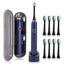 Sarmocare S100 IPX7 Waterproof Portable Sonic Electric Toothbrush with 8 - brush Heads(Navy Blue) - British D'sire