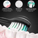 Sarmocare S100 IPX7 Waterproof Portable Sonic Electric Toothbrush with 8 - brush Heads(Navy Blue) - British D'sire