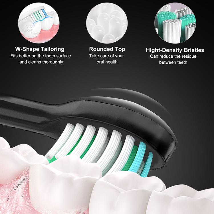 Sarmocare S100 IPX7 Waterproof Portable Sonic Electric Toothbrush with 8 - brush Heads(Navy Blue) - British D'sire