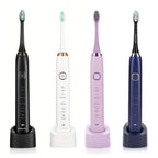 Sarmocare S100 IPX7 Waterproof Portable Sonic Electric Toothbrush with 8 - brush Heads(White) - British D'sire