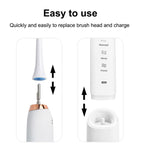 Sarmocare S100 IPX7 Waterproof Portable Sonic Electric Toothbrush with 8 - brush Heads(White) - British D'sire