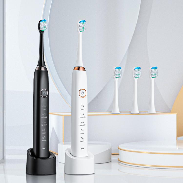 Sarmocare S100 IPX7 Waterproof Portable Sonic Electric Toothbrush with 8 - brush Heads(White) - British D'sire