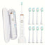 Sarmocare S100 IPX7 Waterproof Portable Sonic Electric Toothbrush with 8 - brush Heads(White) - British D'sire