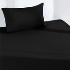 Sassia AR Ware Double Fitted Sheet – 25cm Deep Ultra Soft Microfiber Elastic Bed Sheet | Wrinkle - Free, Non - Iron, Fade - Resistant Design | Easy - Care Fitted Sheet in Black for Comfortable & Stylish Bedroom Décor - Microfiber Elastic Fitted Bed Sheets - British D'sire