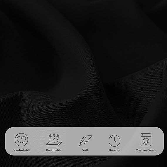 Sassia AR Ware Double Fitted Sheet – 25cm Deep Ultra Soft Microfiber Elastic Bed Sheet | Wrinkle - Free, Non - Iron, Fade - Resistant Design | Easy - Care Fitted Sheet in Black for Comfortable & Stylish Bedroom Décor - Microfiber Elastic Fitted Bed Sheets - British D'sire