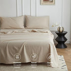 Sassia Simple&Opulence Double Flat Sheet – 228 x 255 cm Linen/Cotton Blend | 55% Linen 45% Cotton Luxury Cool Bed Sheet | Super Soft, Easy Care Flat Top Sheet for Comfortable Sleep | Lightweight, Durable, and Stylish in Beige - Bedsheet - British D'sire