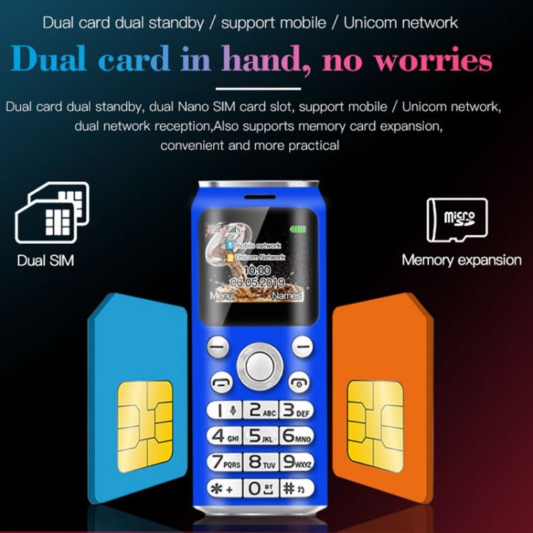 Satrend K8 Mini Mobile Phone, 1.0 inch, Hands Free Bluetooth Dialer Headphone, MP3 Music, Dual SIM, Network: 2G(Black) - British D'sire