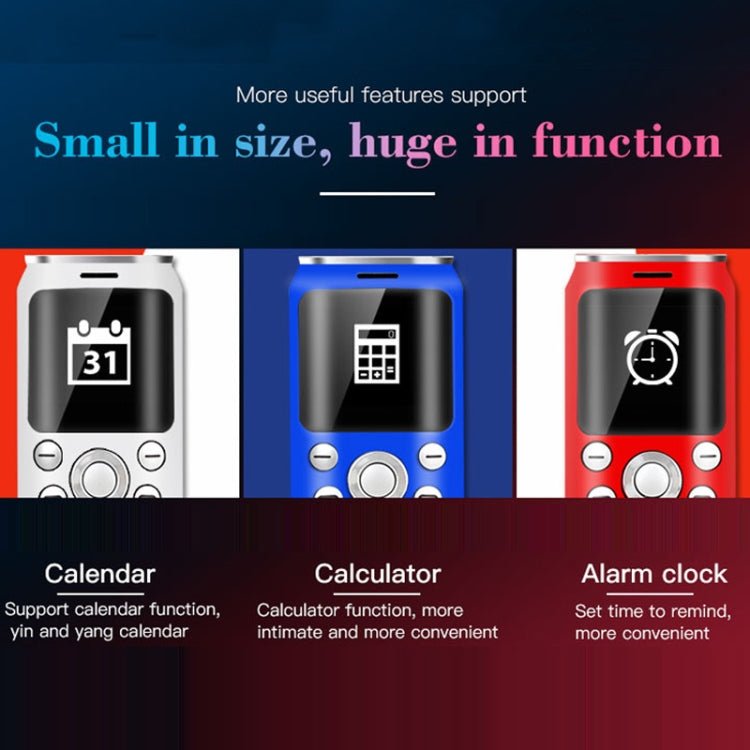Satrend K8 Mini Mobile Phone, 1.0 inch, Hands Free Bluetooth Dialer Headphone, MP3 Music, Dual SIM, Network: 2G(Blue) - British D'sire