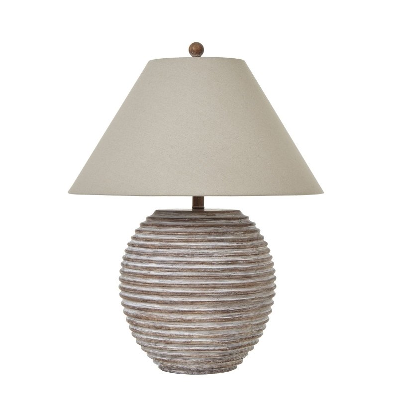 Saturn Table Lamp With Linen Shade - Lamps - British D'sire Main image