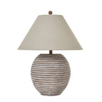 Saturn Table Lamp With Linen Shade - Lamps - British D'sire