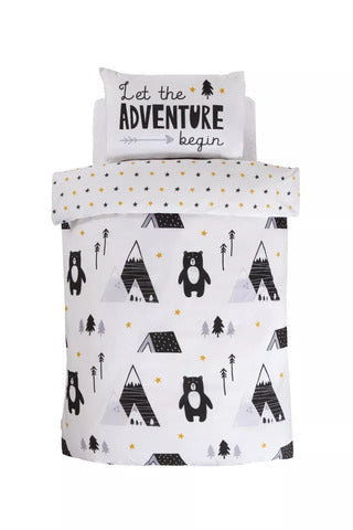 Scandi Bear Kids Bedding Duvet Quilt Cover Set