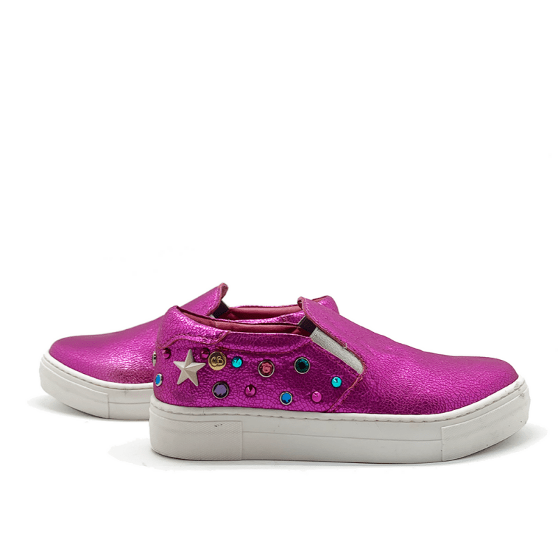 Scala Jewel - Fuchsia crack slip on sneaker - Sneaker - British D'sire