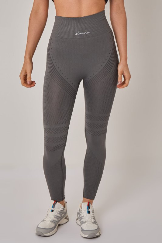 SculptFit Seamless Gym Leggings – High Waist Workout Leggings (Grey) Secondary image