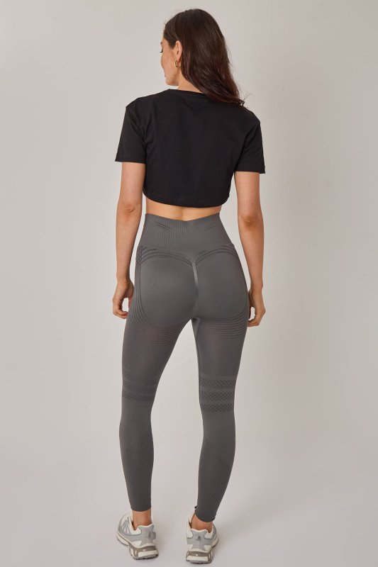 SculptFit Seamless Gym Leggings – High Waist Workout Leggings (Grey) - Leggings - British D'sire