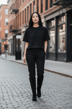 Semaine - Long boot Black Blue Stitch - Long Boot - British D'sire