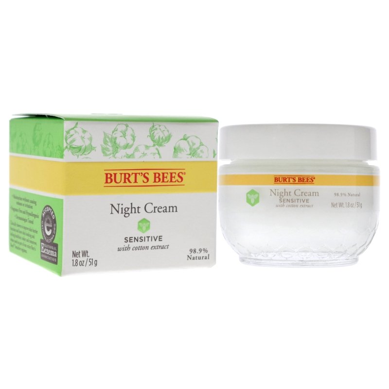 Sensitive Night Cream by Burts Bees for Unisex - 1.8 oz Cream - Cream - British D'sire